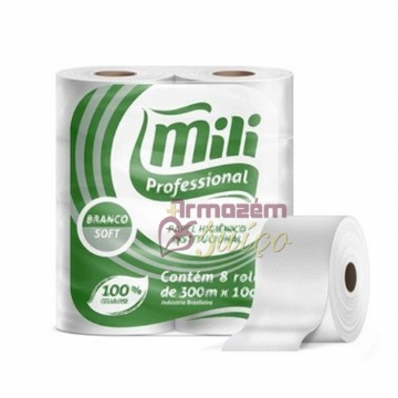 Foto Papel Higiênico Mili Professional Soft - 8 Rolos x 300 MT